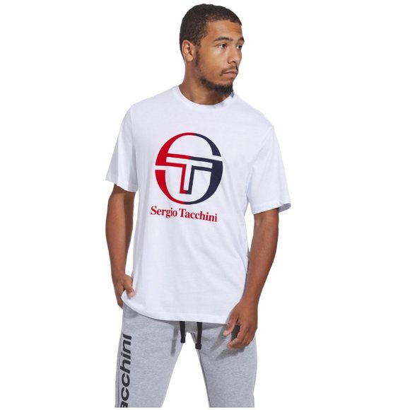 Sergio Tacchini | Shirts | Sergio Tacchini Iberis Logo Crew Neck Tshirt Tee  White Mens | Poshmark